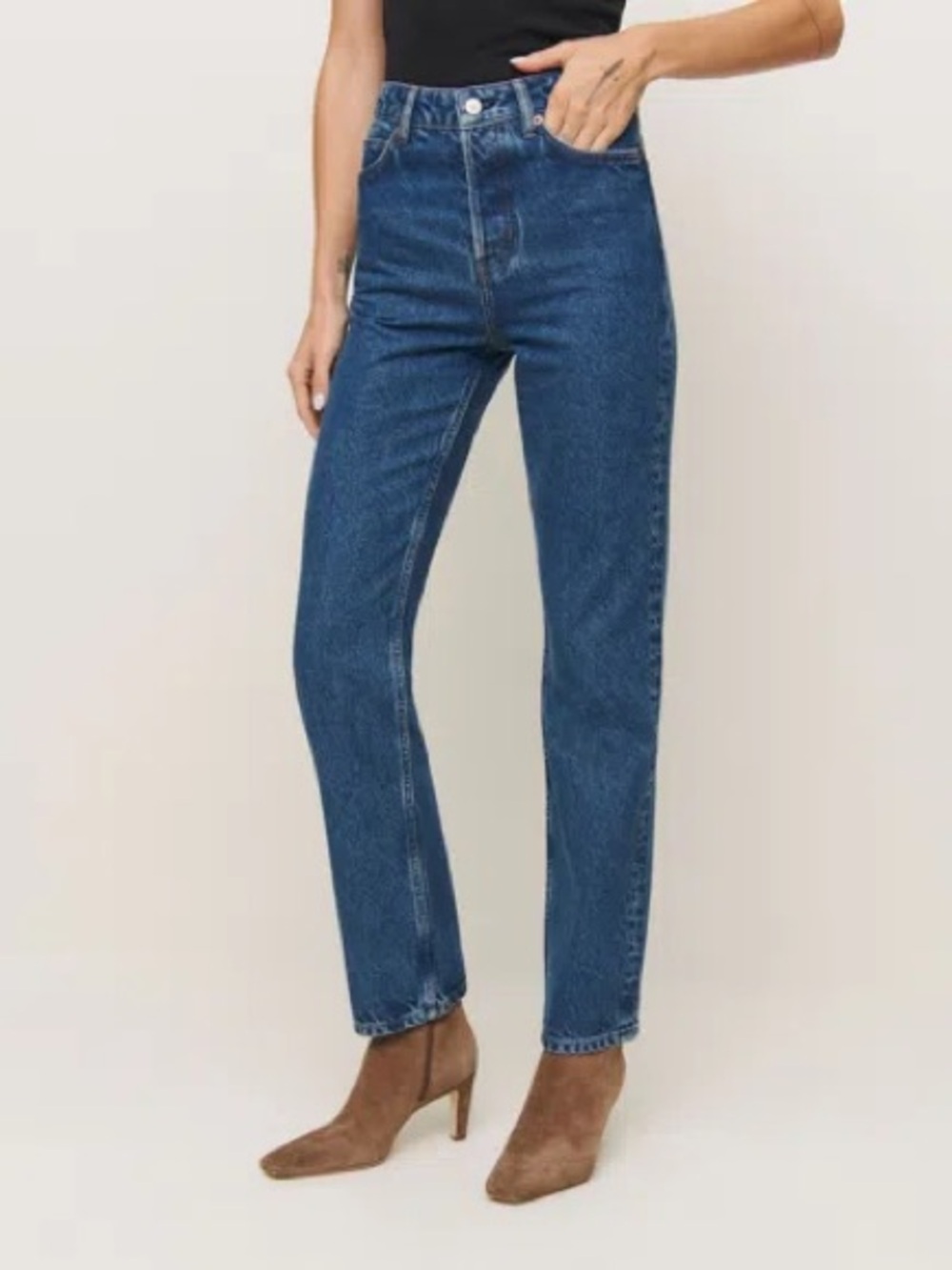 NWOT Reformation Cynthia High Rise Straight Jeans in Cleary Size 26